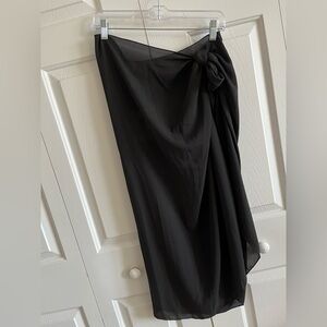 NWT - Dotti Women's Plus Size Summer Sarong Long Pareo Cover-Up in Black (OS)